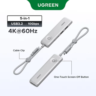 UGREEN ฮับ 5-in-1 100W PD Charge 4K@60Hz HDMI 10Gbps การถ่ายโอนข้อมูลพร้อมปุ่มล็อคหน้าจอสําหรับ MacBook