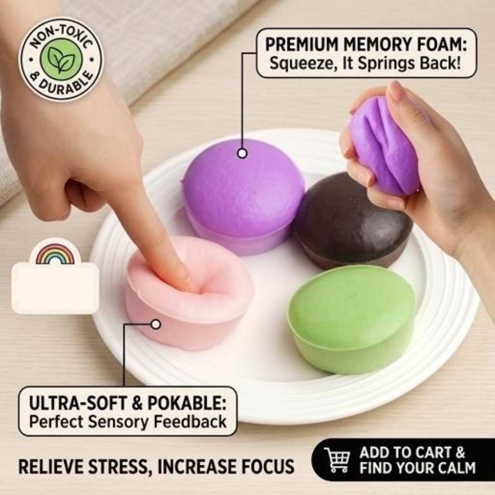 Squishy ขนมปังรูปร่าง Soft Squeezable Ball บีบอัดซ้ําได้ ช่วยบรรเทาความเครียดสําหรับเด็ก