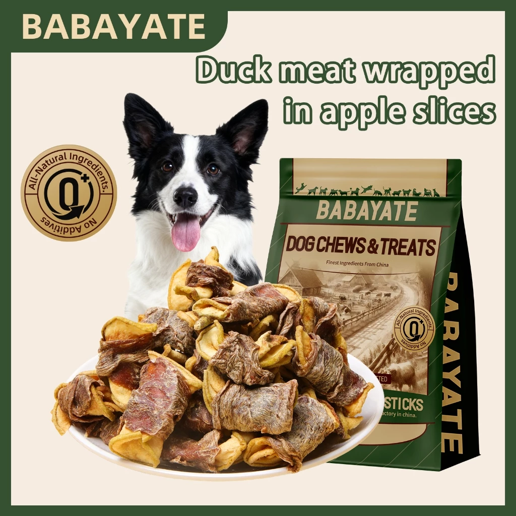 BABAYATE Duck & Pear Chews - Cooling, Dental ติดทนนาน, ไม่มีสารปรุงแต่ง, ปราศจากกลิ่น, ทุกพันธุ์