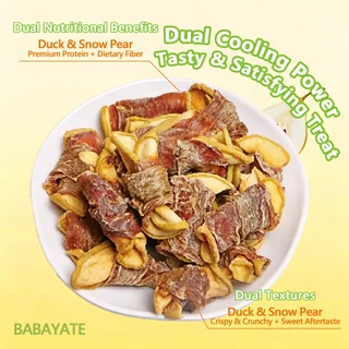 BABAYATE Duck & Pear Chews - Cooling, Dental ติดทนนาน, ไม่มีสารปรุงแต่ง, ปราศจากกลิ่น, ทุกพันธุ์