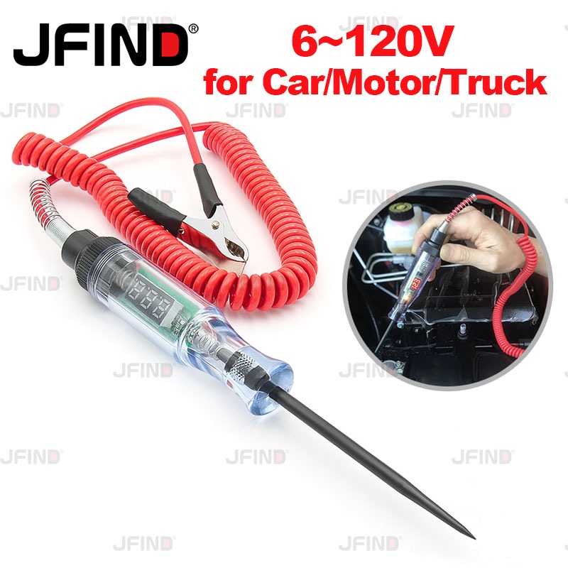 6V - 24V - 120V เครื่องทดสอบวงจรแรงดันไฟฟ้ารถยนต์ 6V 12V 24V รถบรรทุก LED Diagnostic Probe ปากกาทดสอบ etectors เครื่องทดสอบปากกาวินิจฉัยรถยนต์ซ่อมเครื่องมือ