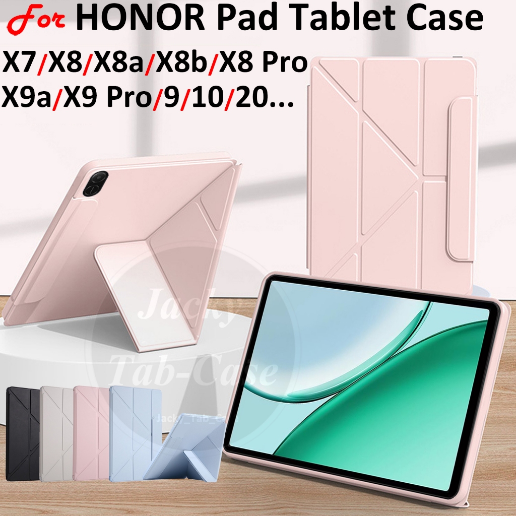 สําหรับ HONOR Pad X7 X8 X8a X8b X9a 9 10 20 Pro 8.7 9.7 10.1 11 11.5 12.1 นิ้วแฟชั่นแม่เหล็ก Clasp Y-พับกรณี PU ฝาครอบหนัง