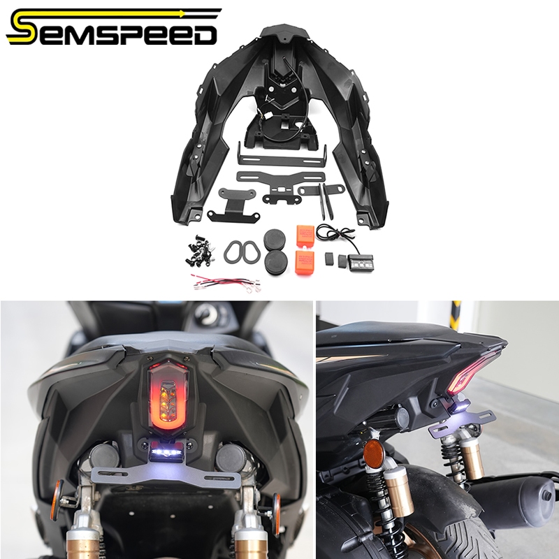 SEMSPEED สําหรับ Yamaha NVX Aerox V2 รถจักรยานยนต์หาง Tidy ด้านหลังผู้ถือป้ายทะเบียนชุดไฟท้าย