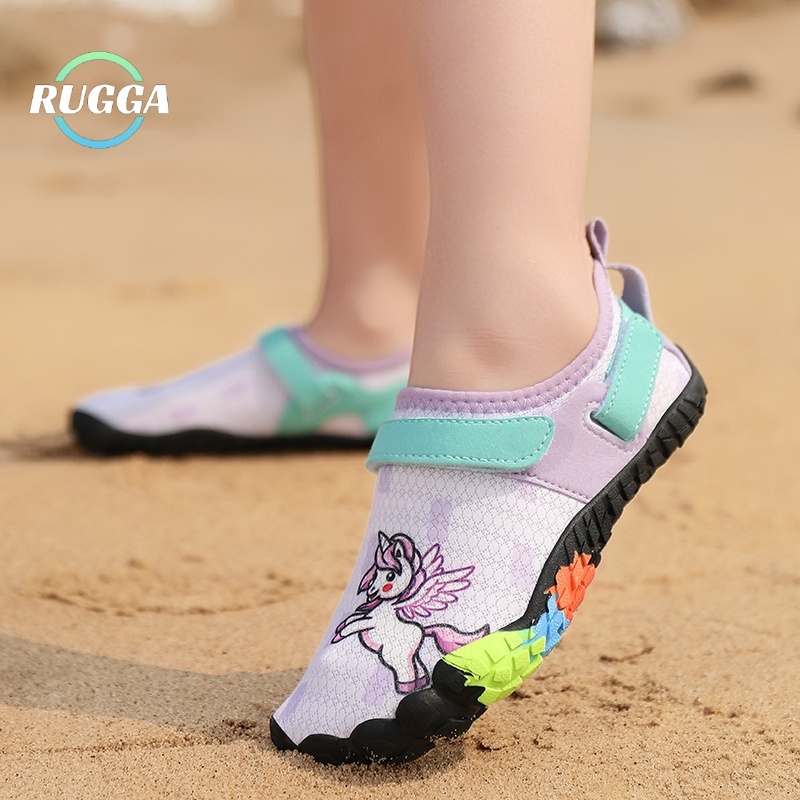 RUGGA 2026 original ใหม่เด็ก Aqua น้ําชายหาดว่ายน้ํา surf รองเท้าสําหรับชายหญิงยาง Anti slip แห้งเร็ว barefoot รองเท้ากลางแจ้งรองเท้าลุยชายทะเล Aquashoes สําหรับเด็กวัยหัดเดินเด็กผู้หญิง