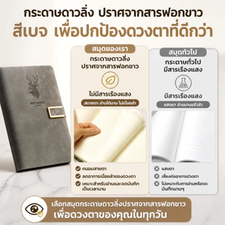 สมุดโน้ต A5 ดีไซน์หรู ปกพรีเมียม สมุดบันทึกสำหรับเรียนและทำงาน กระดาษสีครีม เขียนง่าย ถนอมสายตา ไม่ซึมหมึก มีให้เลือก 2 สี 160/360 หน้า