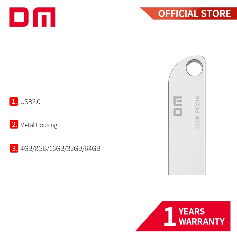 DM PD216 โลหะ USB 2.0 แฟลชไดรฟ์, 4GB 8GB 16GB 32GB 64GB, โลหะผสมสังกะสี, ไดรฟ์ปากกาขนาดเล็กและพกพาสําหรับพีซี/แล็ปท็อป/Mac