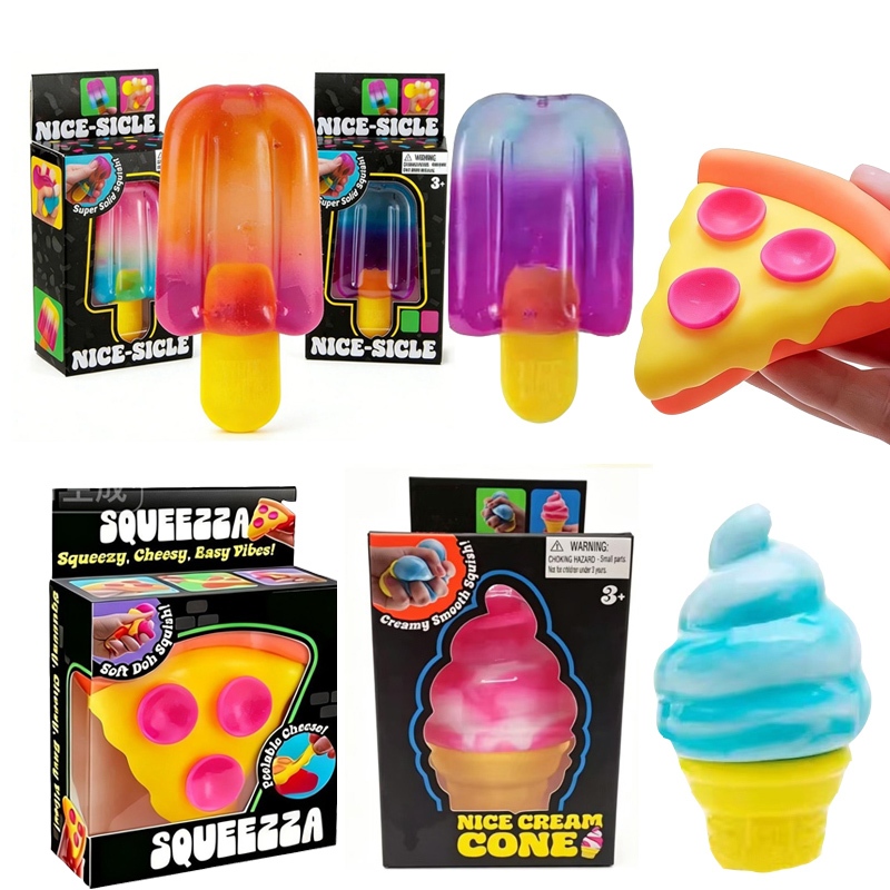 Schylling Needoh Nice Cube Sensory Squeeze ของเล่น, ปลายนิ้วปล่อยความเครียดบรรเทาสําหรับหยิก