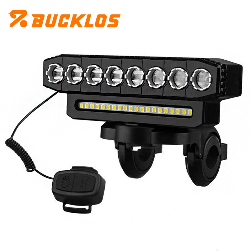 Bucklos ไฟหน้าจักรยาน Super Bright ชาร์จไฟจักรยานกันน้ํา LED Camping โคมไฟ