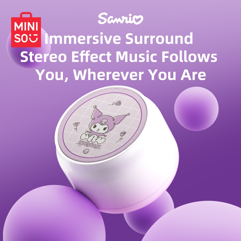 MINISO SANRIO มินิโซ- ซานริโอ-เค12 ลําโพงบลูทูธแบบพกพากลางแจ้งบลูทูธ 5.4 รถเบสลําโพงบลูทูธไร้สายลําโพงขนาดเล็กน่ารัก