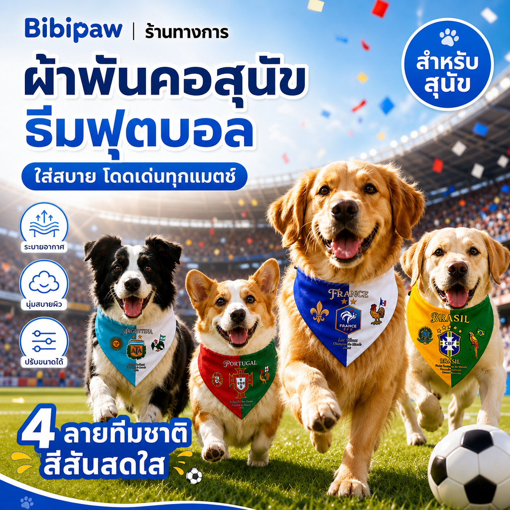 ผ้าพันคอสุนัข ธีมฟุตบอลโลก ลายน่ารัก ผ้าสามเหลี่ยม ซับน้ำลาย ใส่สบาย ปรับขนาดได้ สำหรับสุนัขทุกสายพันธุ์
