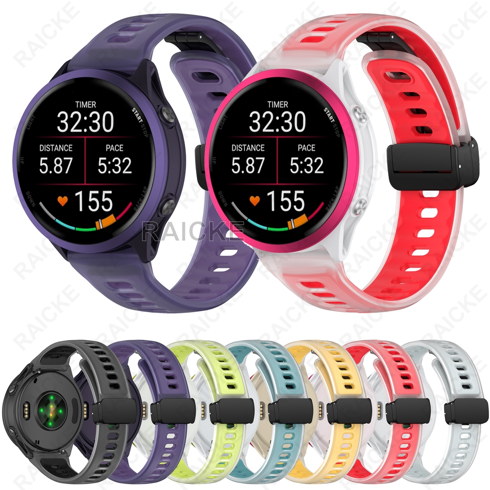 สายรัดซิลิโคนอ่อนแทนสายนาฬิกากีฬาสำหรับ Garmin Forerunner 265 Music / Forerunner 255 / 570 47mm / Vivoactive 4 / Venu 3 / Venu 2
