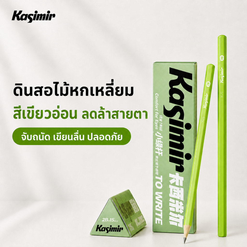 Kasimir ดินสอ (เสาเขียว) ดินสอไม้ HB/2B ดินสอเขียนหนังสือ สําหรับวาดภาพ ร่างภาพ