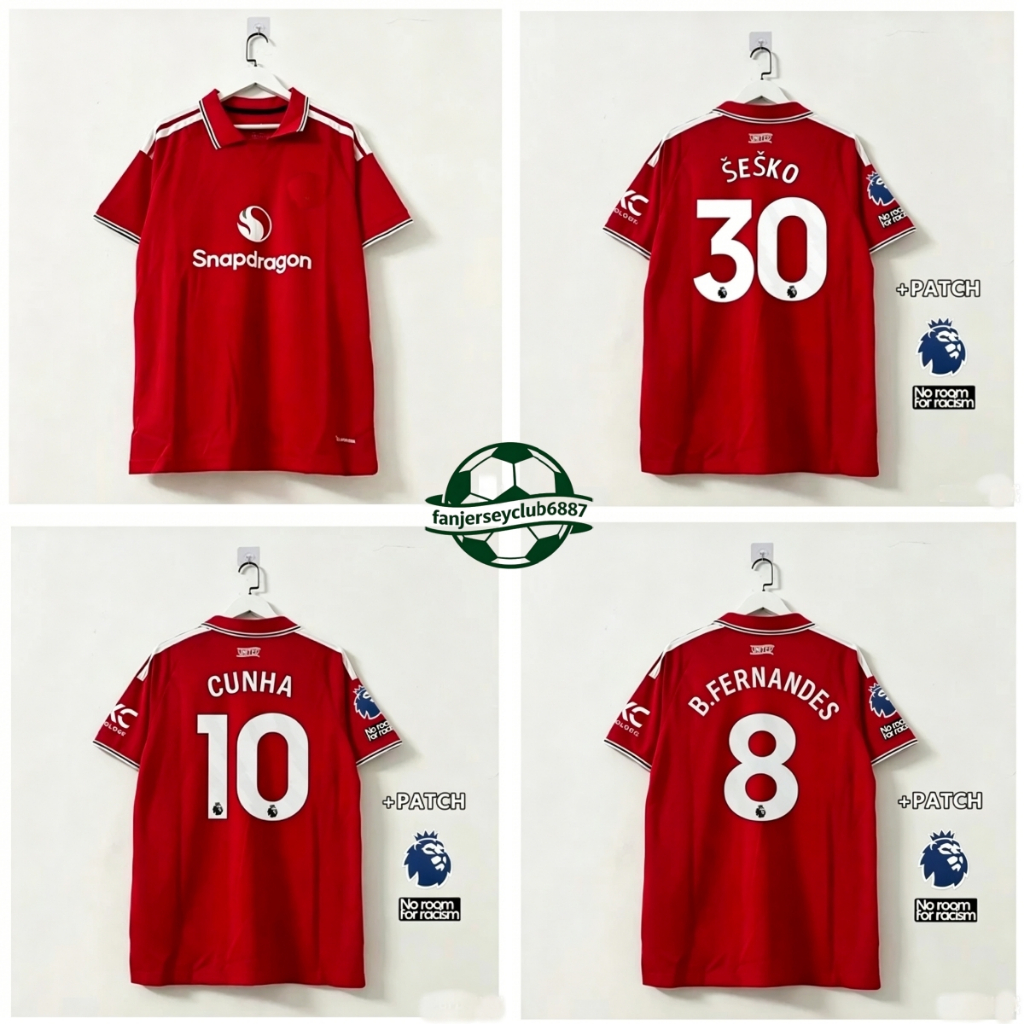 [เวอร์ชั่นแฟนๆ] 2026 เสื้อยืดแขนสั้นผู้ชาย League Home S-4XL
