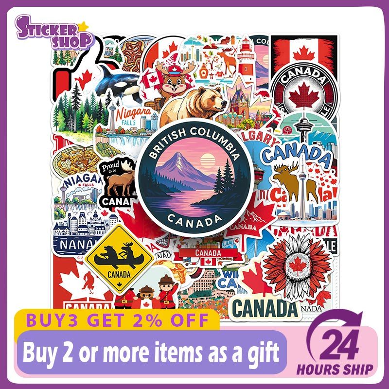 50PCS Canada City Landscape สติกเกอร์ DIY แล็ปท็อปกีตาร์กระเป๋าเดินทางโทรศัพท์สติกเกอร์กันน้ําของเล่นเด็ก