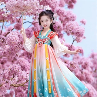 🚚ส่งจากไทย🚚แบบเยอะ ส่งของทุกวัน ชุดจีนโบราณเด็ก ชุดจีน ฮั่นฝู เด็ก Hanfu งานสวยมาก คอสเพลย์ Hanfu ชุดเจ้าหญิงเด็กสไตล์จีนสูท Tang สีแดงกระโปรงยาวโบราณ