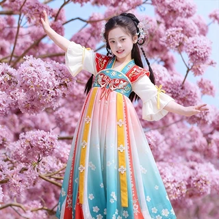🚚ส่งจากไทย🚚แบบเยอะ ส่งของทุกวัน ชุดจีนโบราณเด็ก ชุดจีน ฮั่นฝู เด็ก Hanfu งานสวยมาก คอสเพลย์ Hanfu ชุดเจ้าหญิงเด็กสไตล์จีนสูท Tang สีแดงกระโปรงยาวโบราณ