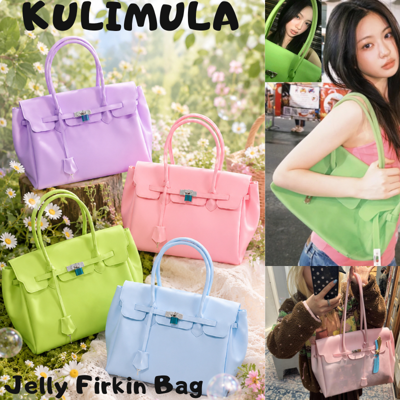 KULIMULA Kiiikiii || Jelly Firkin Bag กระเป๋าเจลลี่ กระเป๋ากันน้ำ Y2K สีพาสเทล กระเป๋าโท้ท ใช้งานได้ทุกวัน