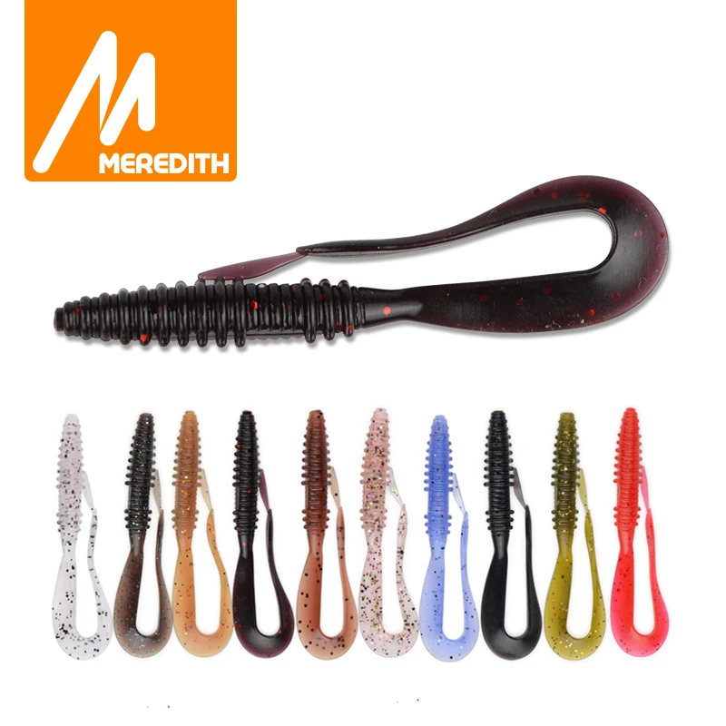 MEREDITH Mad Wag ตกปลาเหยื่ออ่อน 50 มม.75 มม.ประดิษฐ์เหยื่ออ่อน Predator ซิลิโคนตกปลา Wobblers เหยื่อตกปลา