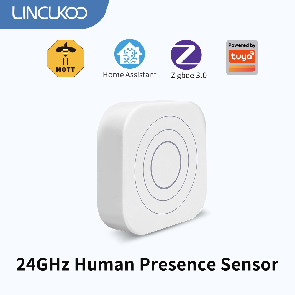 Lincuukoo สมาร์ท Zigbee3.0 24GHz เซ็นเซอร์ทํานายมนุษย์รองรับ Tuya Smart Life Home Assistant Zigbee2MQTT