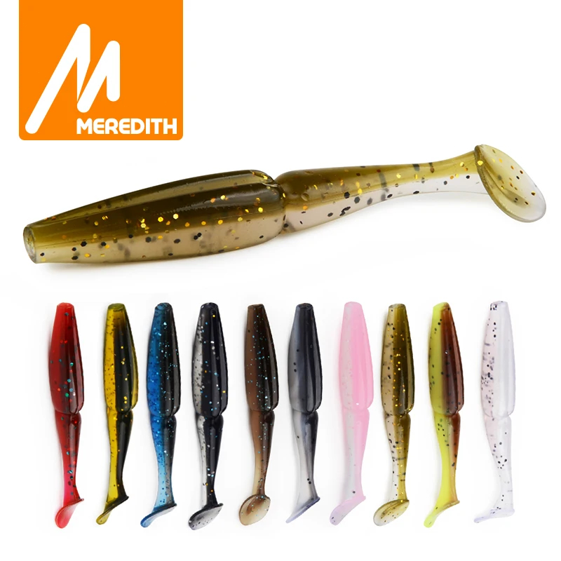 MEREDITH T-Tail Soft Fishing Lure 70 มม.90 มม.110 มม.130 มม.สําหรับ Barracuda Pike ปลาอุปกรณ์เสริมเหยื่อตกปลาพลาสติกอ่อน