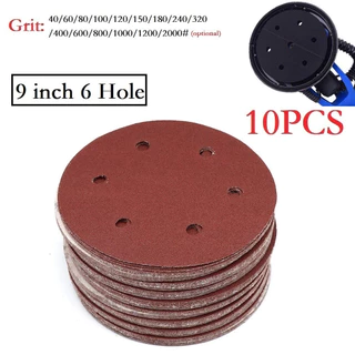 [ร้อน] กระดาษทราย 9 นิ้ว 225 มม. 6 รูกระดาษขัด 40-2000grit เครื่องขัดผนังไฟฟ้า