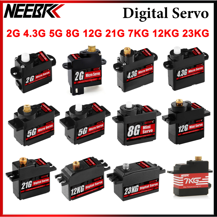 NEBRC 2G 4.3G 5G 8G 12G 21G 7KG 12KG 23KGพลาสติกกันน้ํา/โลหะเกียร์ดิจิตอลServoสําหรับ1/10 1/16 1/18 RCรถเครื่องบินเฮลิคอปเตอร์Dronเครื่องร่อนWltoys