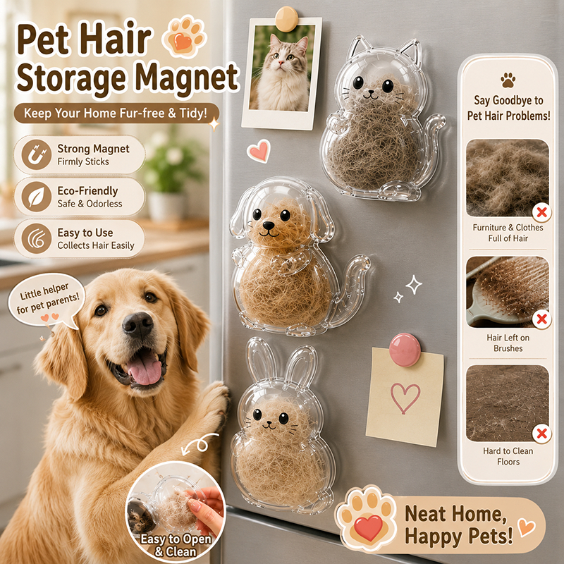แมวน่ารักรูปตู้เย็นแม่เหล็กสัตว์เลี้ยงผม Catcher Reusable Fur Collector สําหรับแมวสุนัขเจ้าของตกแต่งบ้าน