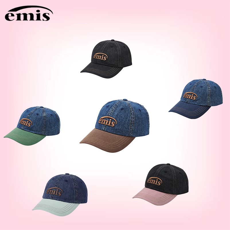 🇰🇷 ของแท้/พร้อมส่ง Washed Denim Cap/ Emis มี 6 สีให้เลือก