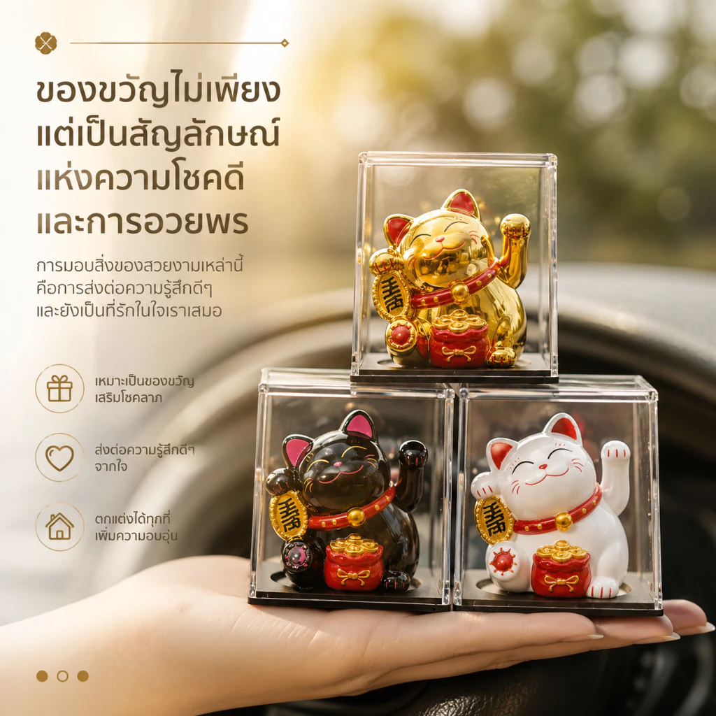 แมวกวักนำโชคพลังงานแสงอาทิตย์ A00057 thumbnail 4