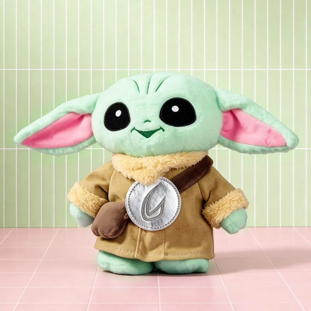 [ของแท้] 25 ซม.Star War Grogu Standing Shield Doll Plush Toy Gift