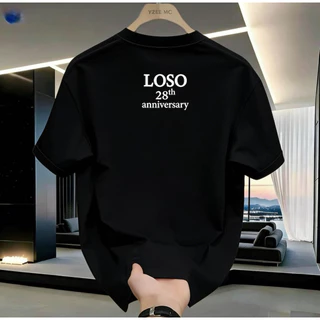 ประเทศไทย LOSO Band 28th Anniversary เสื้อยืดแขนสั้นผู้ชายผู้หญิงสไตล์เดียวกันหลวมสบายๆฤดูร้อน Street สวมใส่ครึ่งแขน