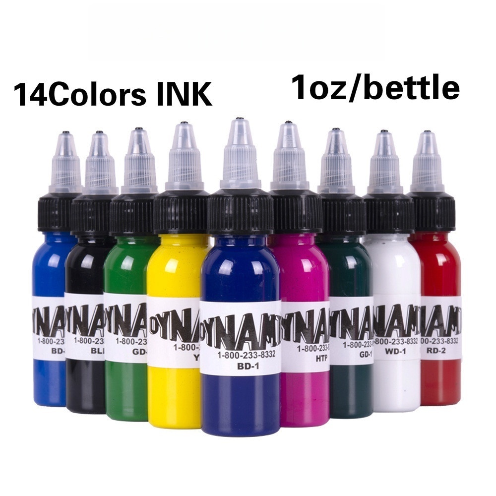 【Preferred】DYNAMIC 1oz 30ml 9 Colors บอดี้เพ้นท์รอยสักหมึก แต่งหน้าถาวรย้อมสีคิ้ว pigment อายไลเนอร์ รอยสักบนตัว