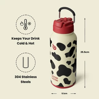 BOTTLE BOTTLE ขวด ขวดน้ําหุ้มฉนวนขนาด 32 ออนซ์/850 มล. พร้อมหลอด, ขวดน้ําสแตนเลส, มีฝาปิดด้ามจับและกล่องเก็บของ, กีฬากลางแจ้งสําหรับยา