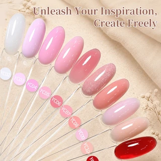 BORN PRETTY 8 IN 1 Nail Builder UV เจลต่อเล็บ Milky White Nude Smooth Hard Gel Soak Off LED UV Self Leveling เจลเคลือบเงาเล็บ 15ml