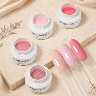 BORN PRETTY 8 IN 1 Nail Builder UV เจลต่อเล็บ Milky White Nude Smooth Hard Gel Soak Off LED UV Self Leveling เจลเคลือบเงาเล็บ 15ml