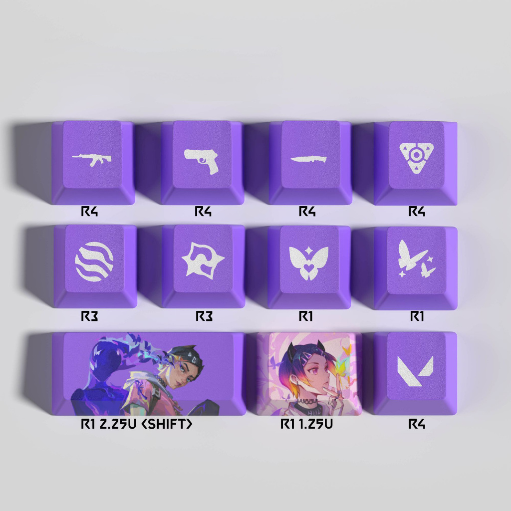 11 Keys VALORANT Keycaps Agent Skills SET สําหรับคีย์บอร์ดแบบกลไก