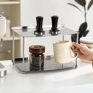ชั้นเก็บของสแตนเลส 2 ชั้น/3 ชั้นสไตล์นอร์ดิก☕️ถ้วยกาแฟ/เครื่องสําอาง/ห้องน้ํา สิ่งอํานวยความสะดวก✨(((38x14ซม. ขนาดเสริม)