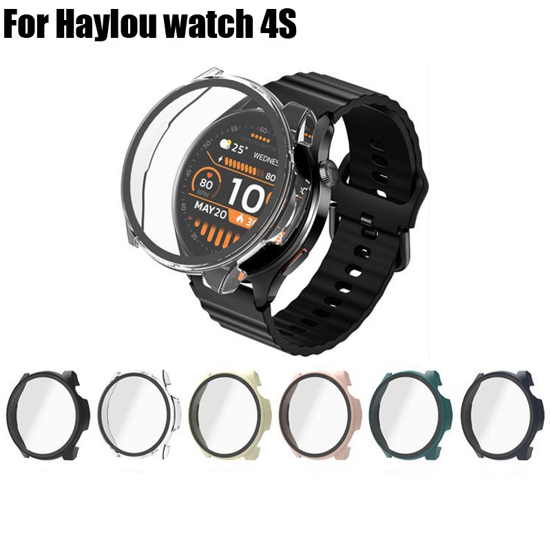 สําหรับ Haylou watch 4S Smart Watch Case Full Cover ป้องกันกันชน Shell Glass Screen Protector ฟิล์ม