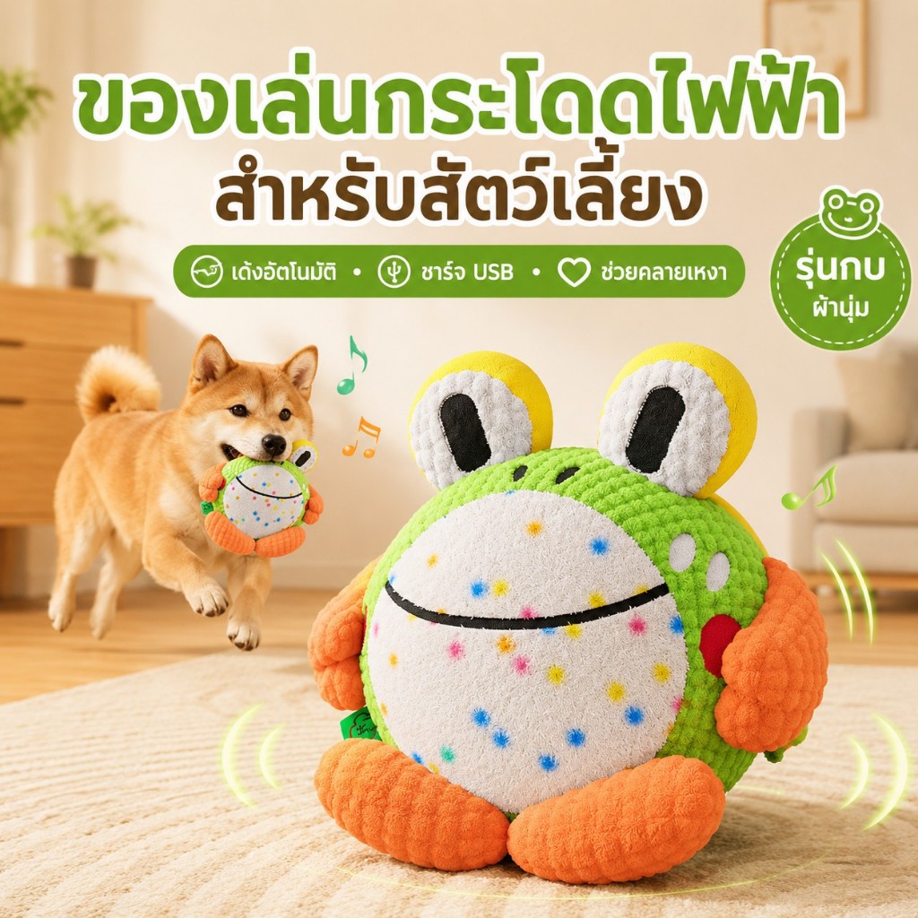 ของเล่นสุนัขลูกบอลเด้งไฟฟ้าแบบโต้ตอบพร้อมเอฟเฟกต์เสียง - ลูกบอลเล่นการงอกของฟันที่เคี้ยวได้ทนทานสําหรับลูกสุนัขพันธุ์ถ้วยน้ําชาและคอร์กี้