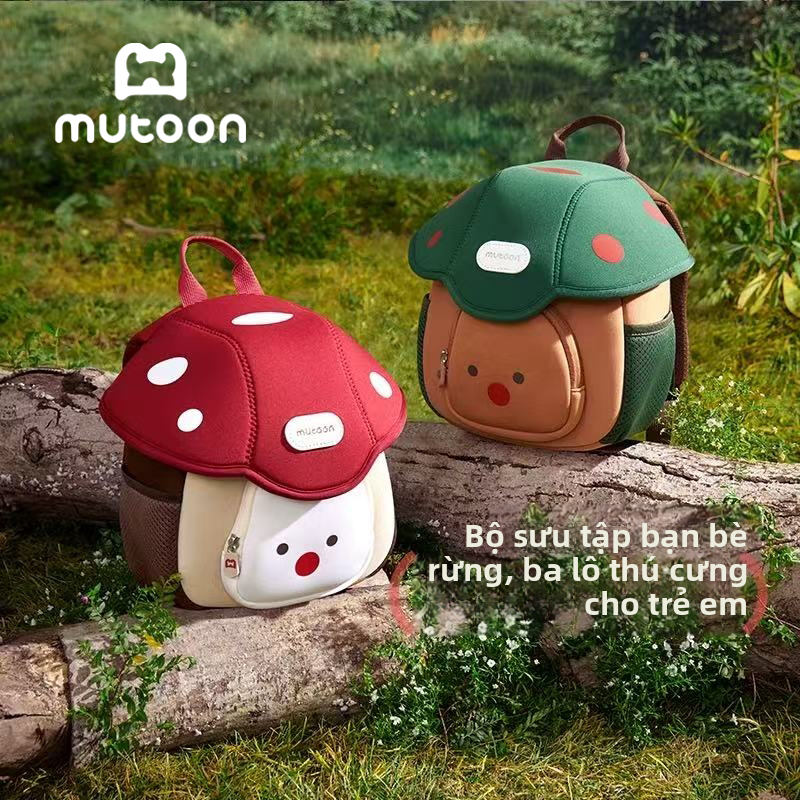 【Mutoon】กระเป๋าเป้อนุบาลฤดูร้อนสําหรับเด็ก – กระเป๋านักเรียนเด็กวัยหัดเดินเห็ดแดงน้ําหนักเบา