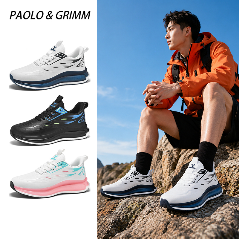 PAOLO & GRIMM รองเท้าผ้าใบระบายอากาศสไตล์ Unisex รองเท้าวิ่งยืดสไตล์ใหม่น้ําหนักเบาเป็นพิเศษเหมาะสํา