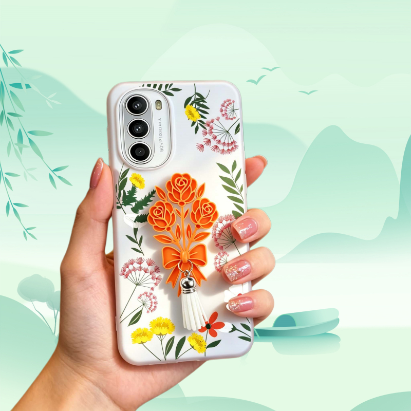 เคสโทรศัพท์ดอกกุหลาบสีสันสดใส Motorola Moto G86 Power G85 G84 G82 G75 G73 G66J G64 G62 G60 ปลอก 2-in