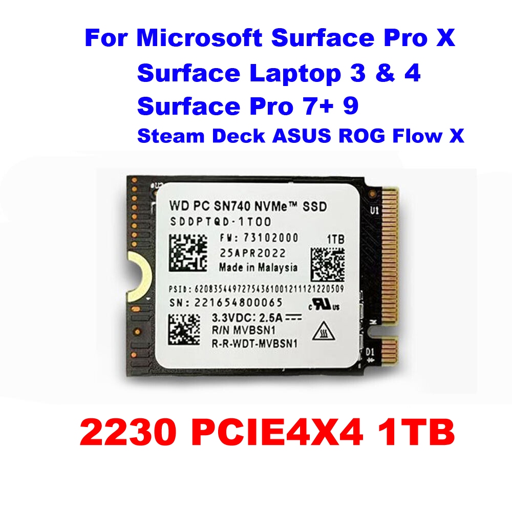 ใหม่ WD PC SN740 1TB M.2 NVMe 2230 PCIe 4.0x4 SSD สําหรับ Steam Deck / Surface Pro 9 / ROG Flow X13 