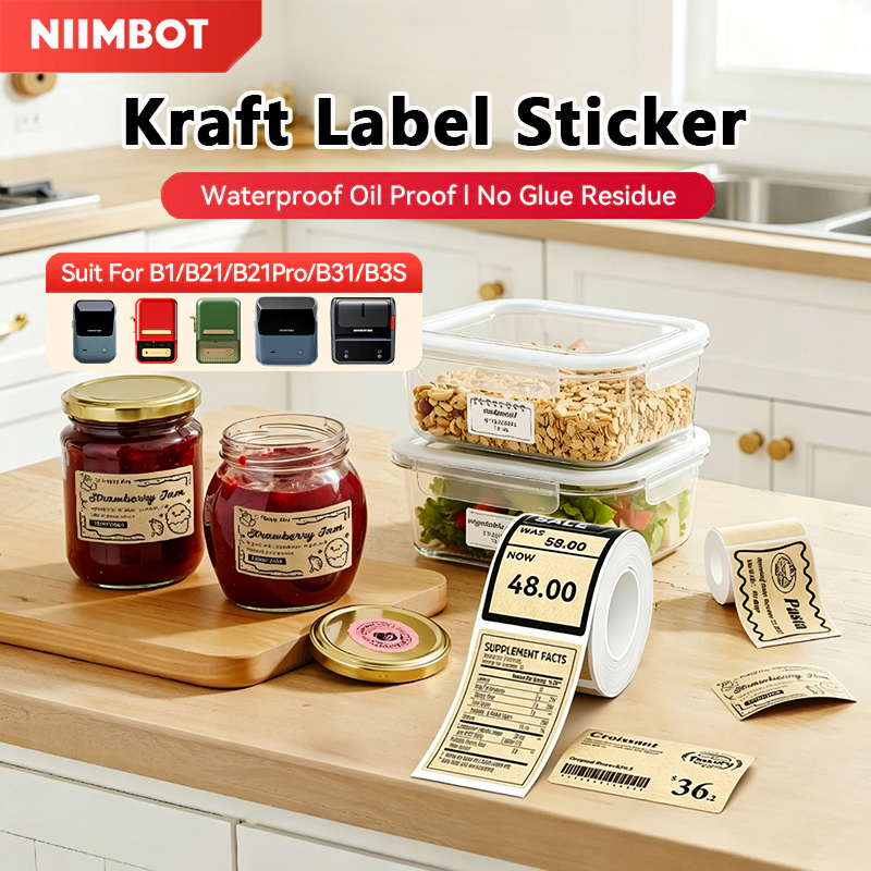 NIIMBOT กระดาษคราฟท์ฉลาก BPA Free สําหรับ NIIMBOT B1 B21 B31 B3S Label Maker