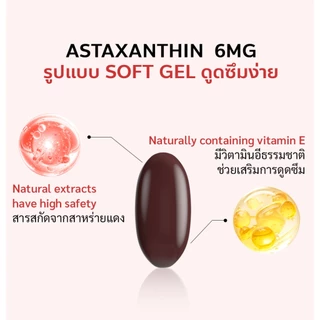 BIOVOZ Astaxanthin 6mg แอสตาแซนธิน สูตรเข้มข้น | สารต้านอนุมูลอิสระ ผิวกระจ่างใส ลดเลือนริ้วรอย ชะลอวัย | ดูดซึมดี บำรุงผิวจากภายใน | 30 แคปซูล