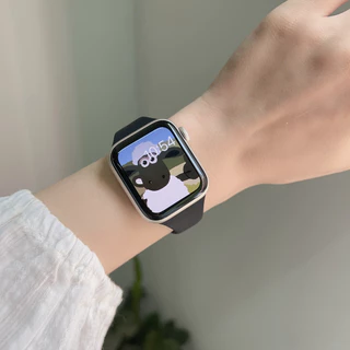 สายซิลิโคนสําหรับ Apple Watch band ผู้หญิง Slim Thin Series Ultra 11/10/9/8/7/6/5/4/3/2/1 SE 38 มม.40/41/42/44/45 มม.46 มม.49 มม.