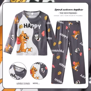 ชุดนอนสไปเดอร์แมนแขนสั้น คอกลม สำหรับเด็กชายและเด็กผู้หญิง อายุ 7-8 ปี