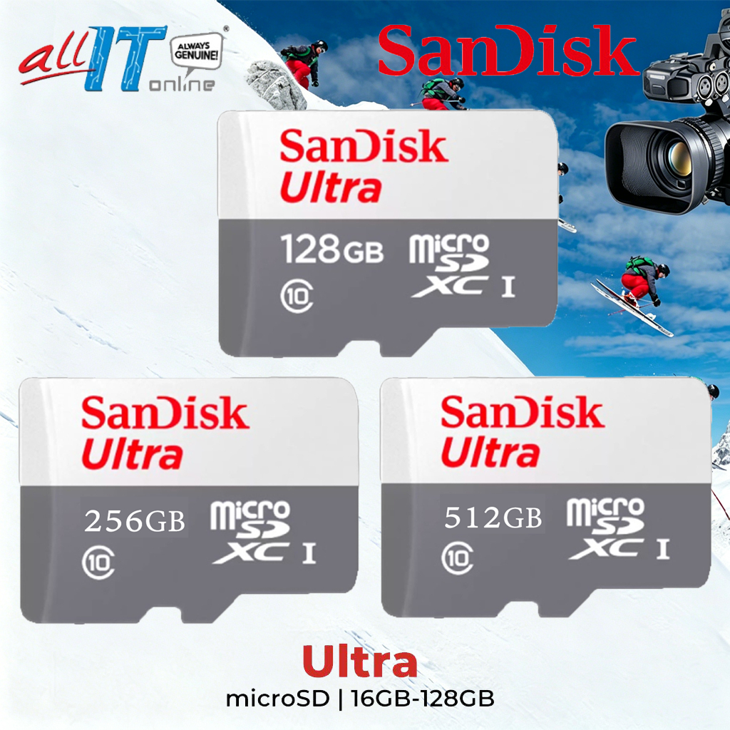 🔥แท้100%🔥Sandisk การ์ดไมโครเอสดี Class10 100MB/s 32GB-1TB ใช้ได้ทั้งมือถือ กล้องรถ กล้องวงจรปิด เมมของแท้ใช้สำหรับกล้องIP/กล้องติดรถยนต์/โทรศัพท์