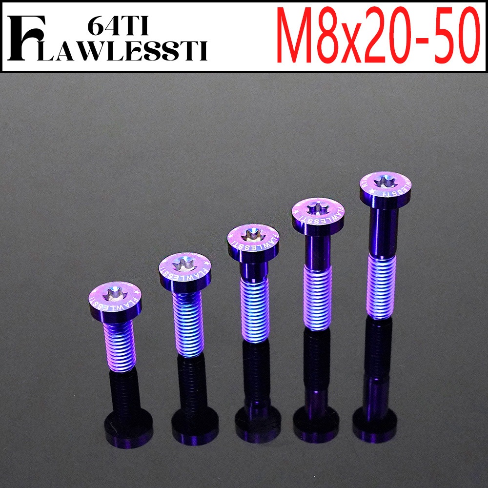 FLAWLESSTI M8x20-50 มม.G5 สลักเกลียวไทเทเนียมด้านหน้าด้านหลังเบรค Caliper Swingarm ท่อไอเสียสําหรับ Sprint 150 Xmax 300 Tmax 560 Forza 350 Wave 125 PCX 160