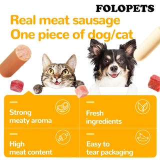FOLOPETS ไส้กรอกสุนัขอาหารสัตว์เลี้ยงขนมขบเคี้ยวแมวสุนัขขนมขบเคี้ยวแฮมไส้กรอกการฝึกอบรมรางวัลขนมขบเคี้ยว (30 ชิ้น/ถุง)